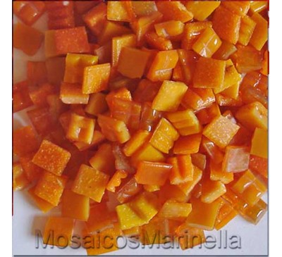 Pastilha de vidro corte manual laranja